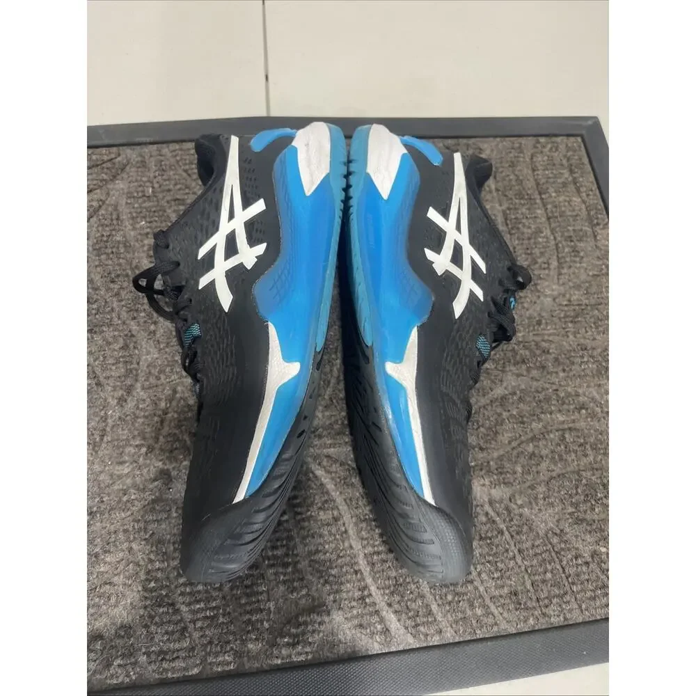 ASICS Gel Resolution 9.5 Black/Blue 1041A330-001 Men 9.5 Tennis Shoe Pickle Ball